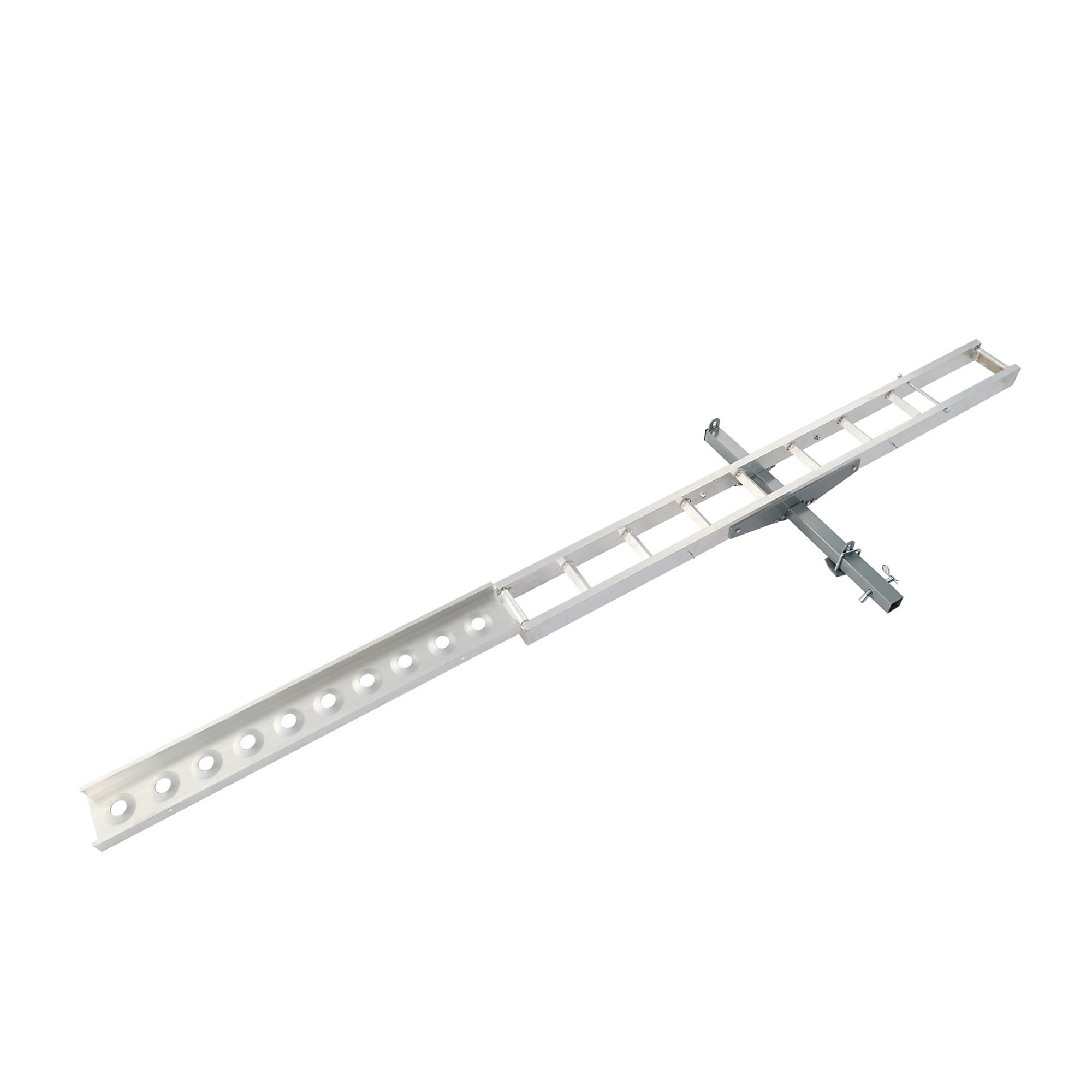 400 lbs Aluminum Motorcycle Hitch Mount Carrier with Anti-Rattle Stabilizer in White